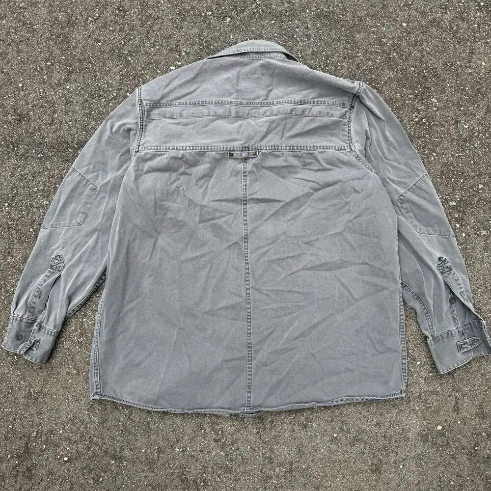 Levi Strauss & Co. Men's Gray Cotton Long Sleeve Button-Up Shirt Size Large